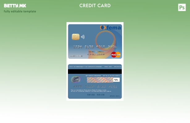 Модерен стил шаблон за мастер картички на банката Benin Fema